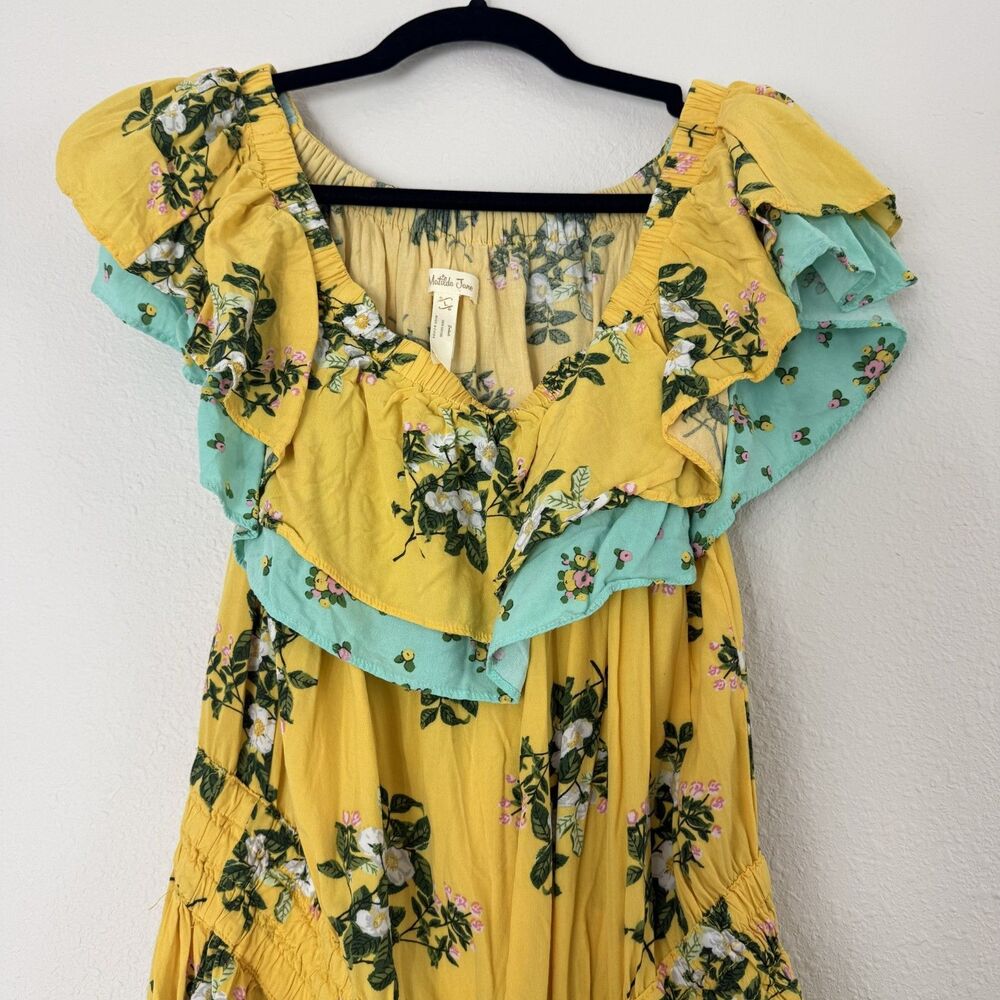 Matilda Jane Hooked on a Feeling Midi Dress Off Shoulder Large Ruffle Garden - Picture 8 of 9